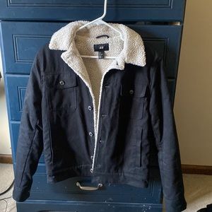 H&M black fur jacket